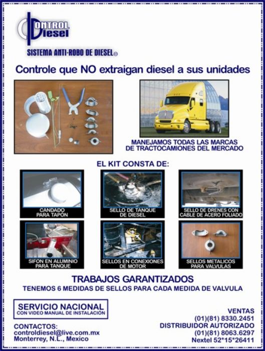 EQUIPO DE BLINDAJE ANTIROBO DE DIESEL